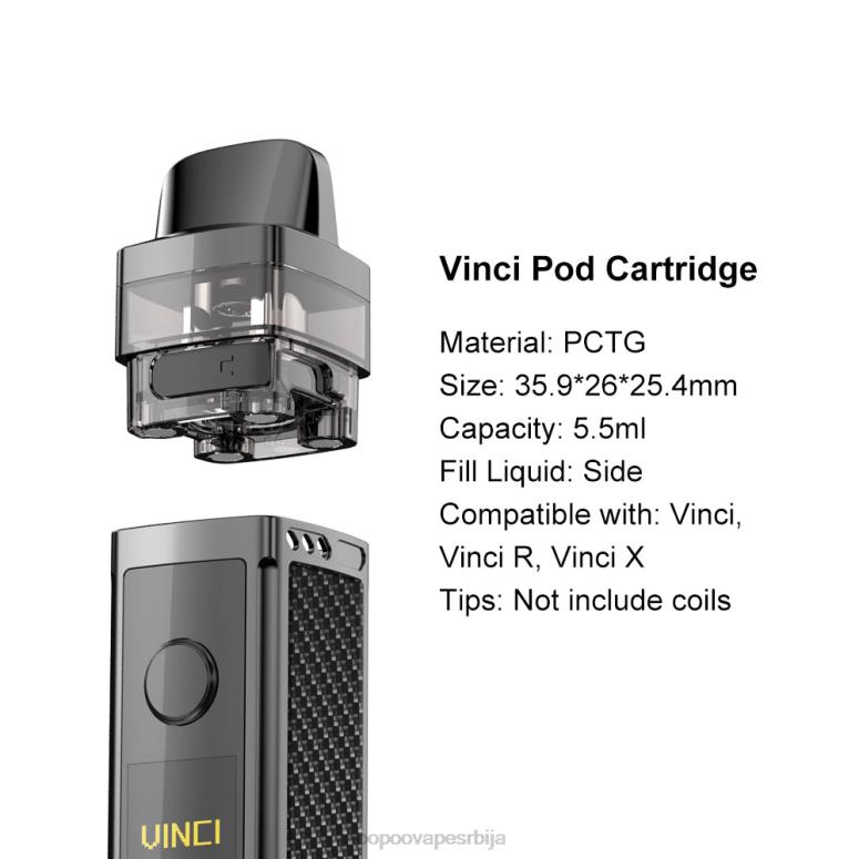 црн VOOPOO VINCI REPLACEMENT POD (2ком) - VOOPOO vape Belgrade RTX4F554